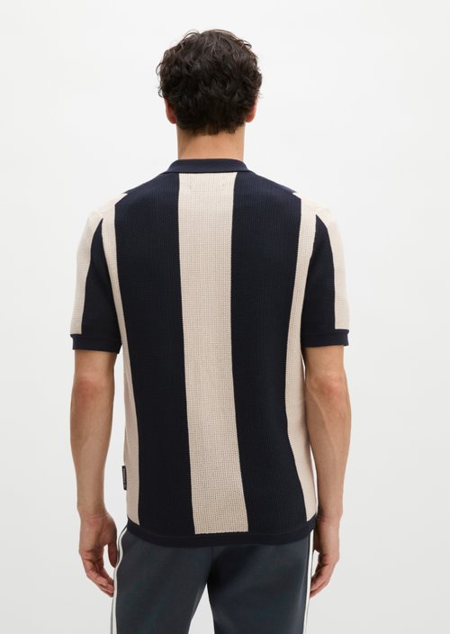 MOP Club '67 Knitted Shirt, Striped — Dark Navy