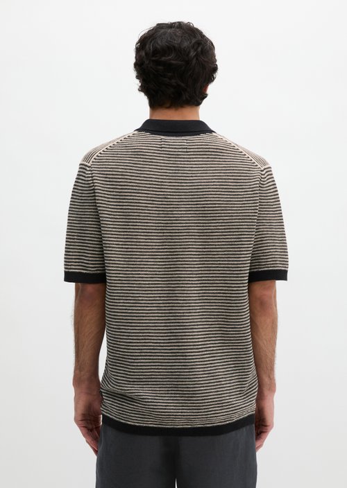 Regular knit polo shirt — Black