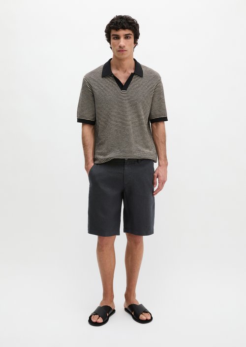 Regular knit polo shirt — Black
