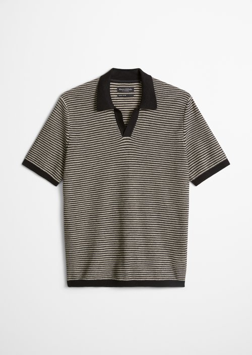 Regular knit polo shirt — Black