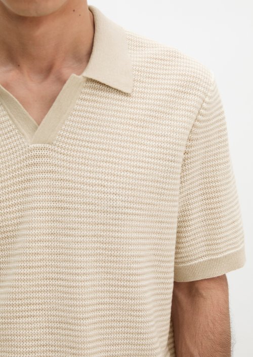 Regular knit polo shirt — Grey Silk