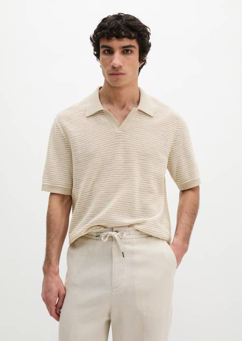 Polo en tricot régulier Grey Silk en vue de face