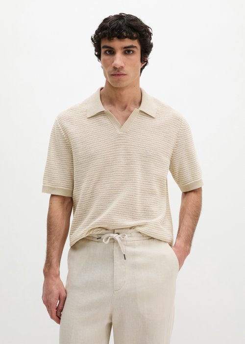 Regular knit polo shirt — Grey Silk