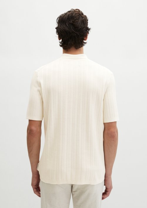 Regular knit polo shirt — White Cotton
