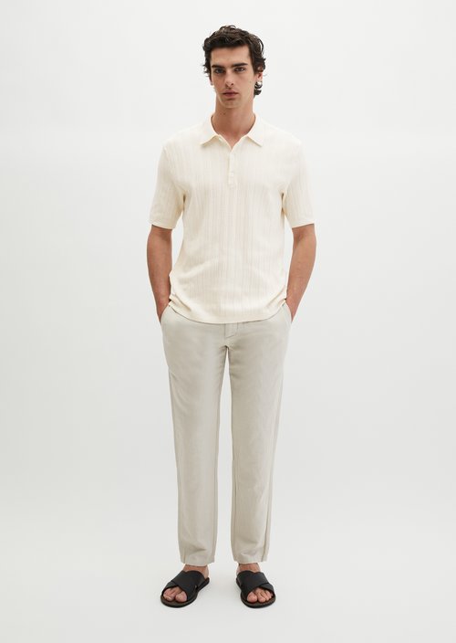Regular knit polo shirt — White Cotton