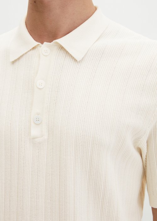 Regular knit polo shirt — White Cotton