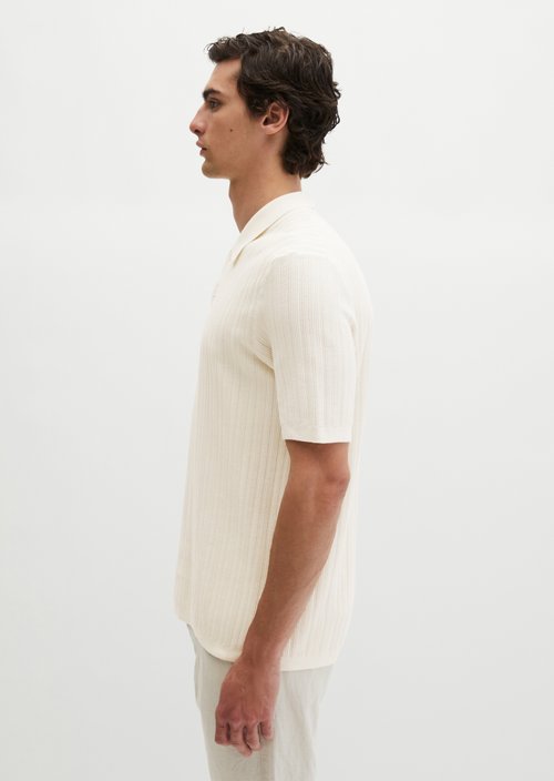 Regular knit polo shirt — White Cotton