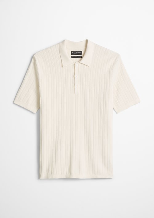 Regular knit polo shirt — White Cotton