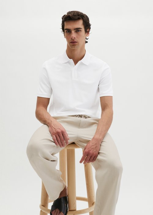 Polo shirt piqué slim — White