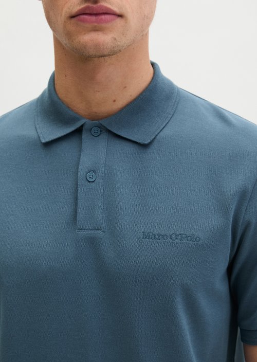 Polo shirt piqué slim — Stormy Blue
