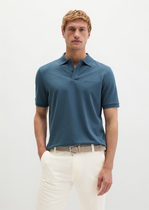 Polo shirt piqué slim — Stormy Blue