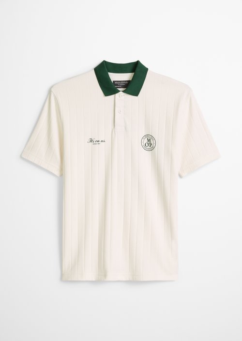 MOP Club '67 Football Tricot Polo, Rib — White Cotton