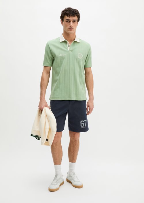 MOP Club '67 Football Tricot Polo, Rib — Water Cress