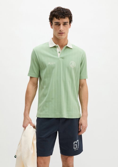 MOP Club '67 Football Tricot Polo, Rib — Water Cress