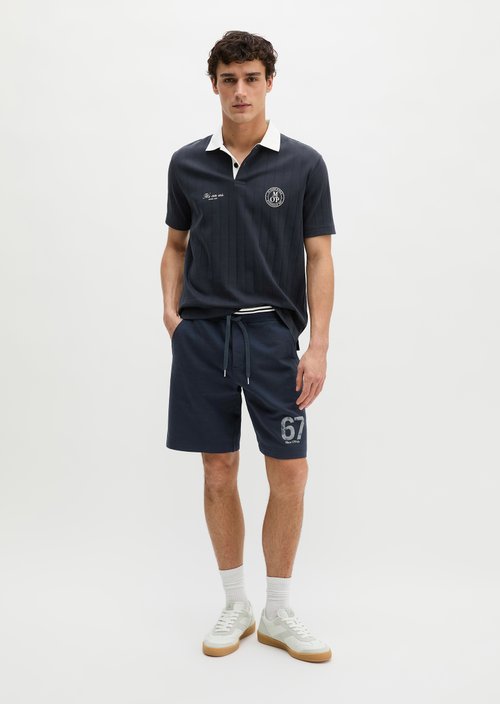 MOP Club '67 Football Tricot Polo, Rib — Dark Navy