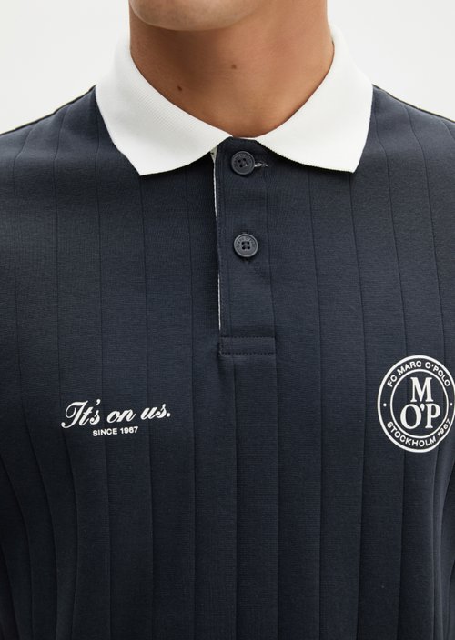 MOP Club '67 Football Tricot Polo, Rib — Dark Navy