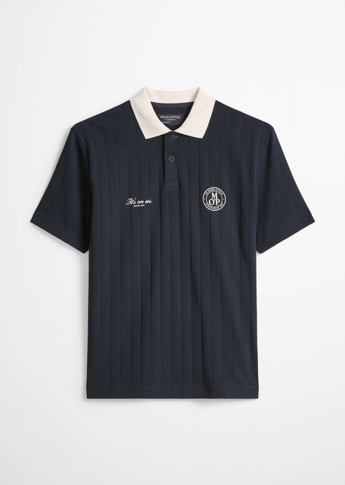 MOP Club '67 Football Tricot Polo, Rib — Dark Navy