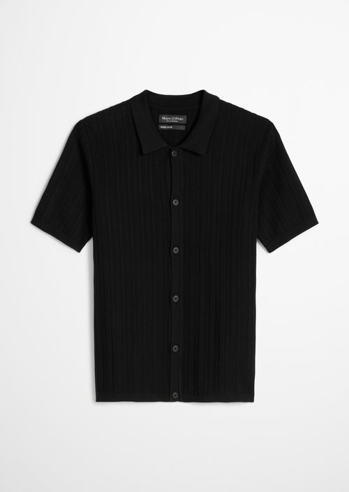 Regular polo cardigan — Black