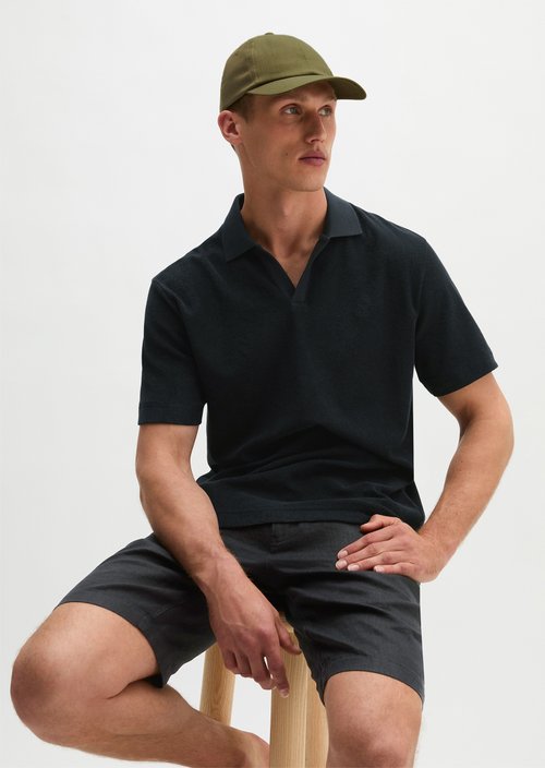 Polo shirt Towel. jersey regular — Black