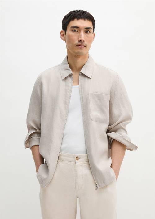Overshirt Grey Silk in front view