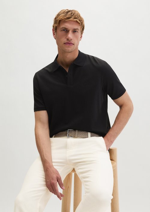 Polo shirt piqué slim — Black