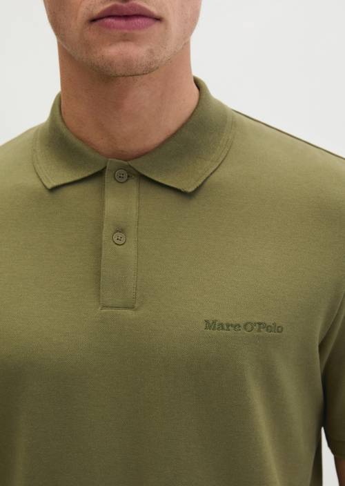 Polo shirt piqué slim Fresh Seaweed in detail view