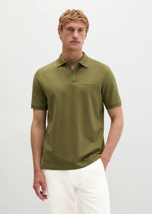 Polo shirt piqué slim Fresh Seaweed in front view