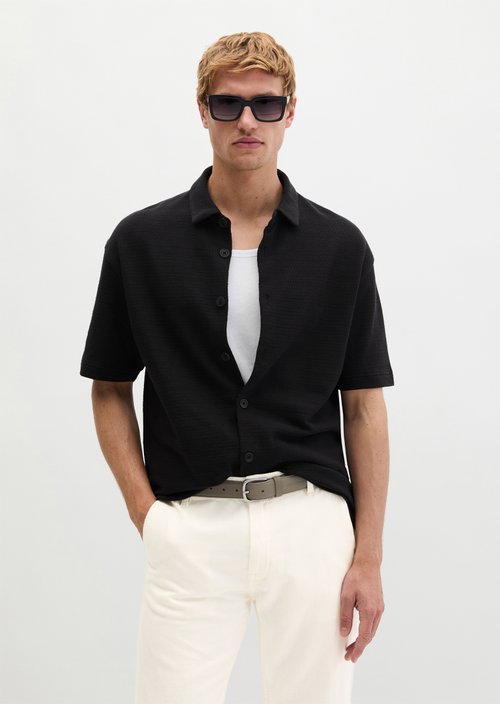 Loose jersey shirt — Black