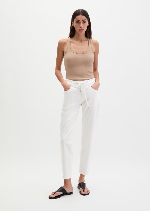 Pants model Theda boyfriend — White