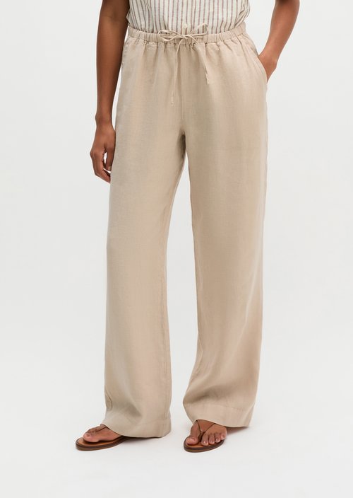 Straight linen trousers — Sandpaper