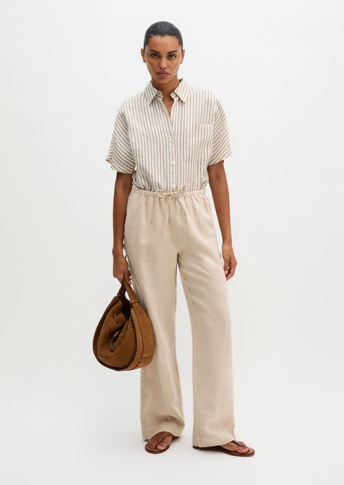 Straight linen trousers — Sandpaper
