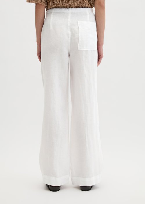 Straight linen trousers — White