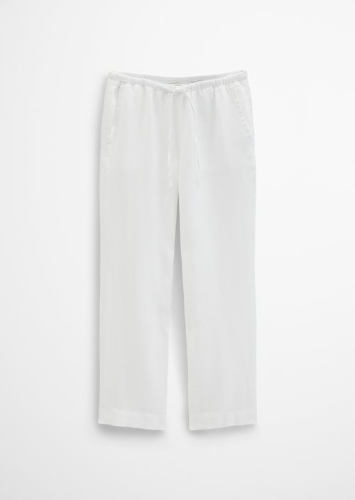 Straight linen trousers — White