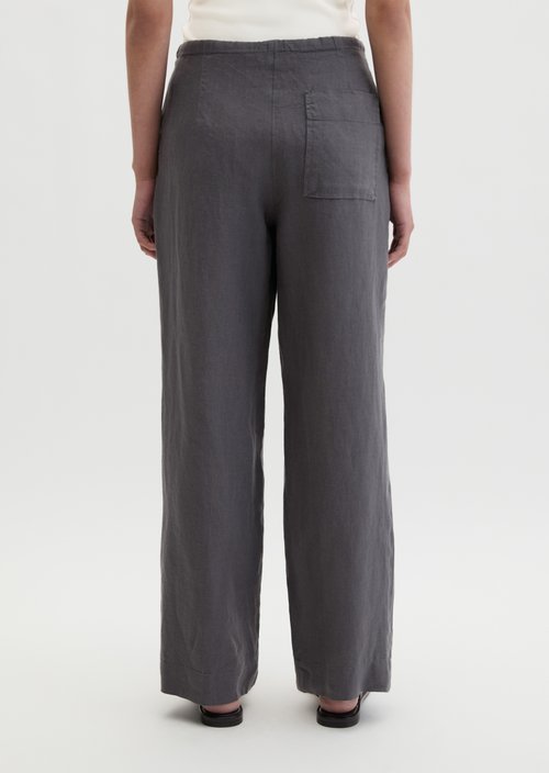 Straight linen trousers — Oxide Grey