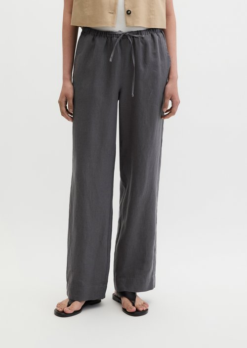 Straight linen trousers — Oxide Grey