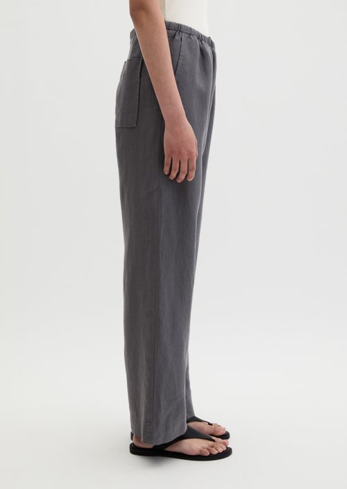 Straight linen trousers — Oxide Grey
