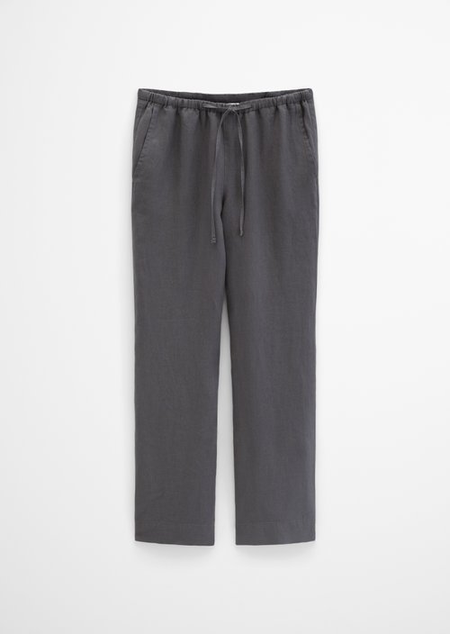Straight linen trousers — Oxide Grey