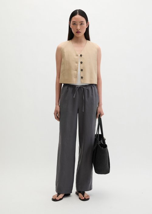 Straight linen trousers — Oxide Grey