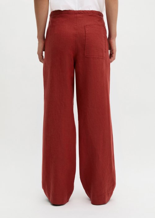 Straight linen trousers — Tall Poppy