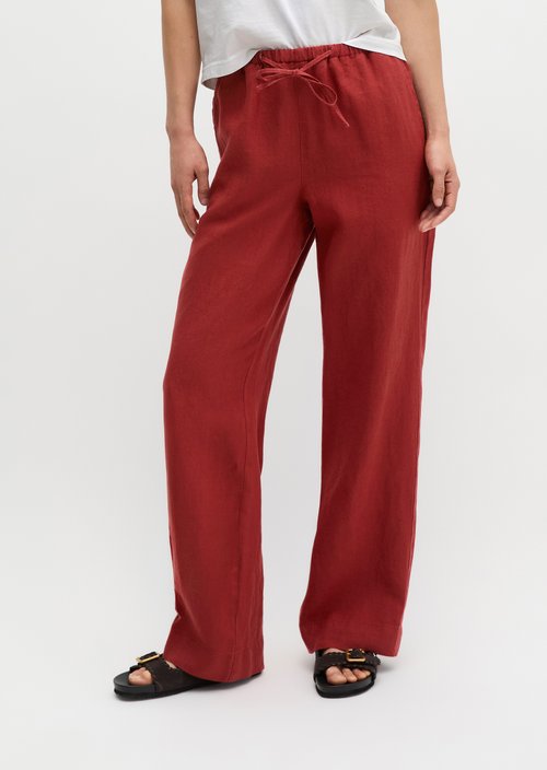 Straight linen trousers — Tall Poppy