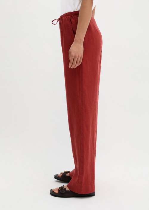 Straight linen trousers — Tall Poppy