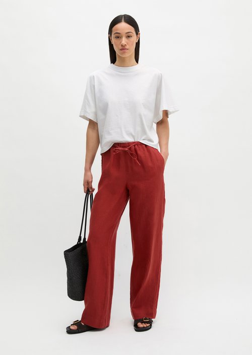 Straight linen trousers — Tall Poppy