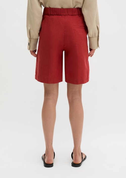Linen shorts wide — Tall Poppy