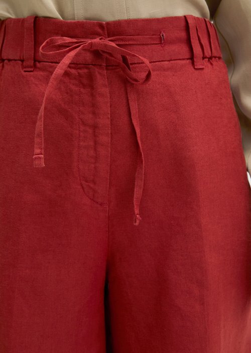Linen shorts wide — Tall Poppy