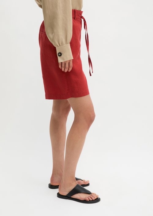 Linen shorts wide — Tall Poppy
