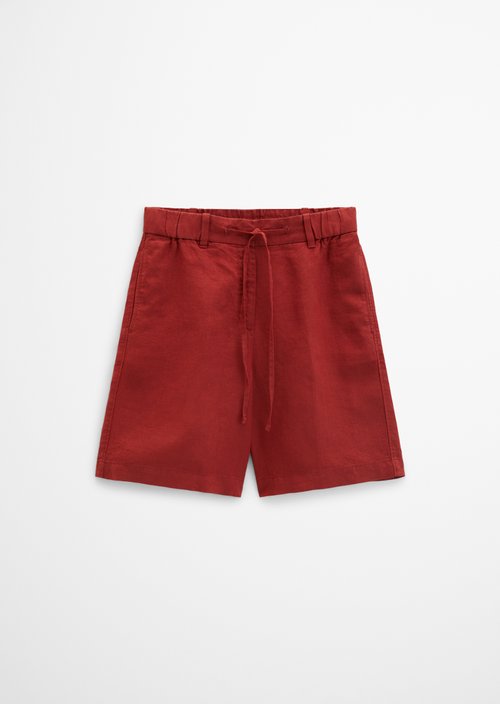 Linen shorts wide — Tall Poppy