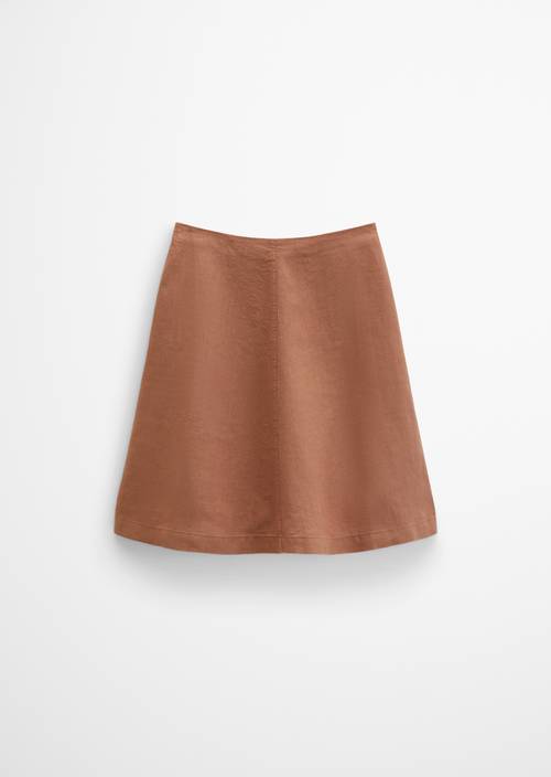 Leinenrock A-Shape Burnt Brown in freigestellter Ansicht ohne Model