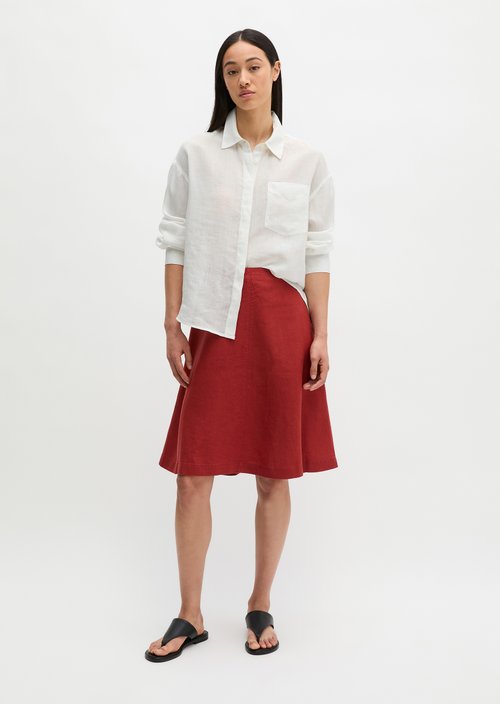 Linen skirt A-shape — Tall Poppy