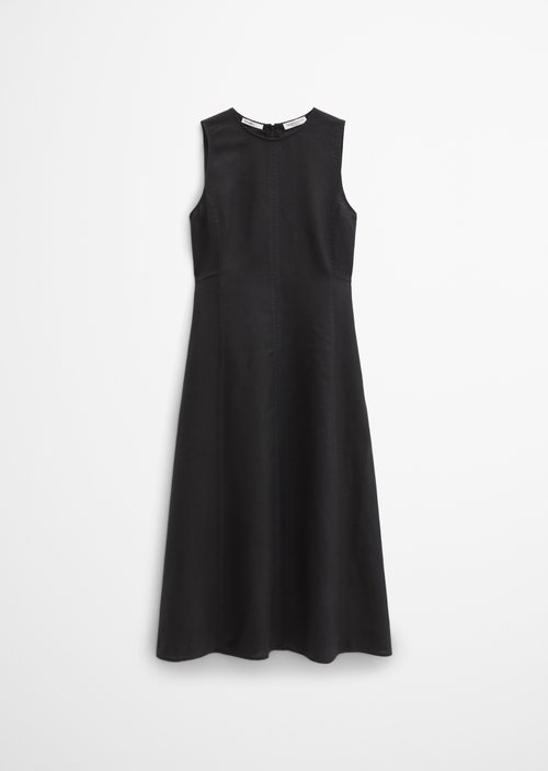 Linen dress shaped — Black