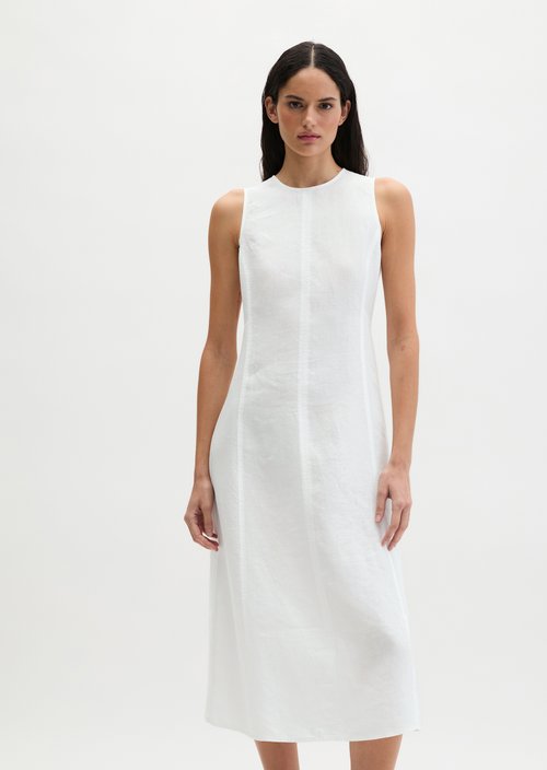 Linen dress shaped — White